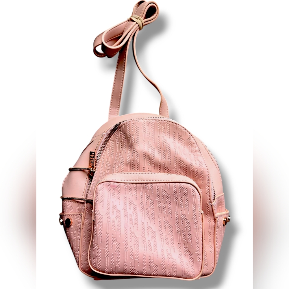 Juicy Couture Pink Mini Backpack Purse Rose Gold Hardware Shimmer Faux Leather